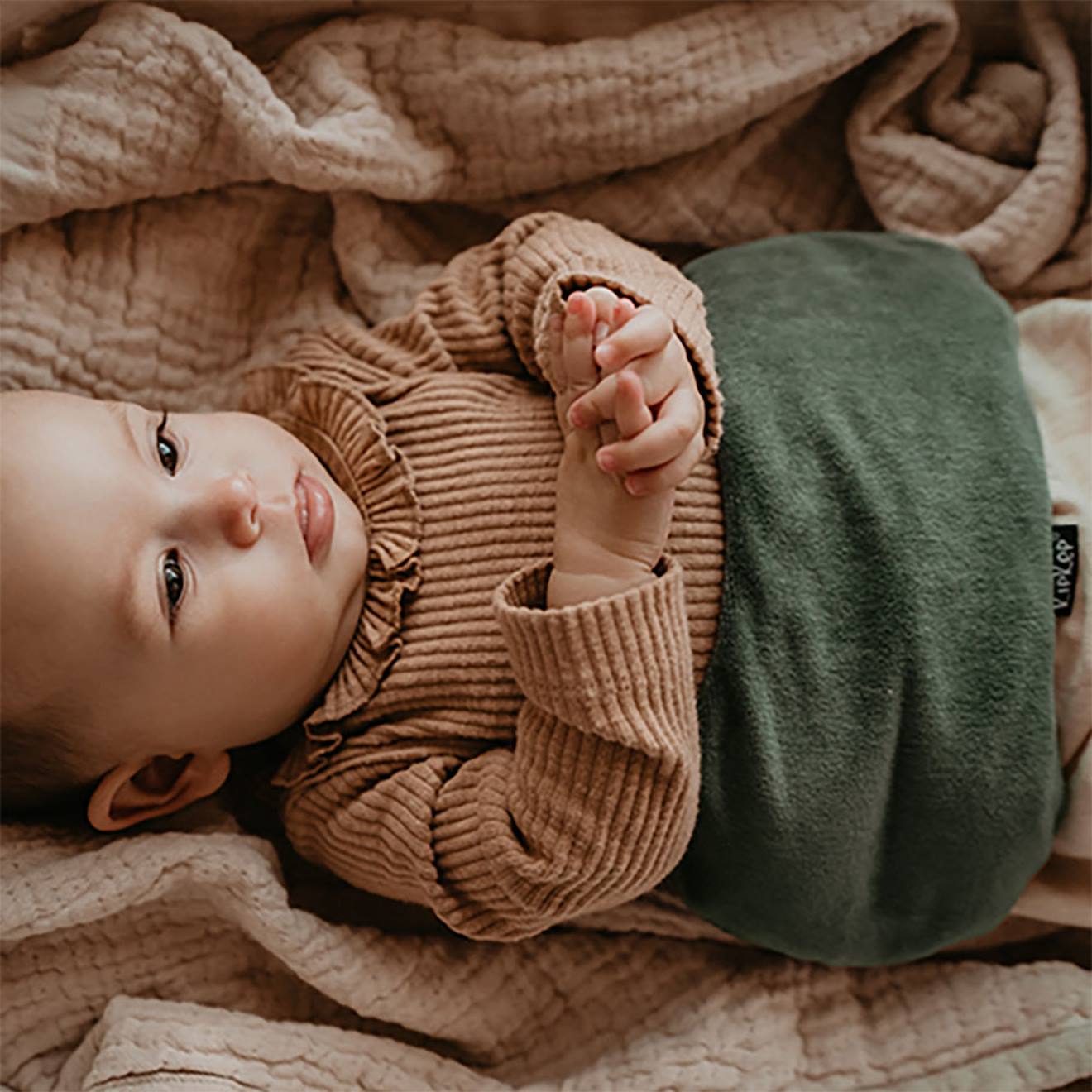Bouillotte sèche déhoussable aux graines de lin - calming green vert