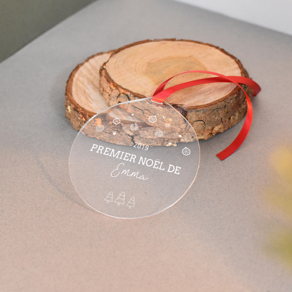 Boule de Noël Premier Noël à Personnaliser - Boule de Noël Personnalisée