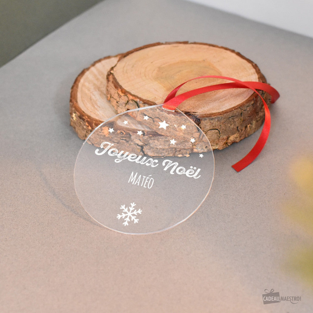 Boule de Noël Joyeux Noël à Personnaliser - Boule de Noël Personnalisée