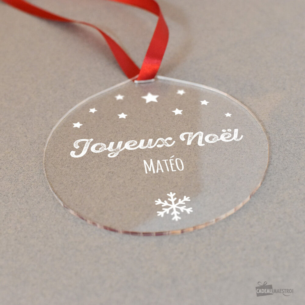 Boule de Noël Joyeux Noël à Personnaliser - Boule de Noël Personnalisée CadoMaestro