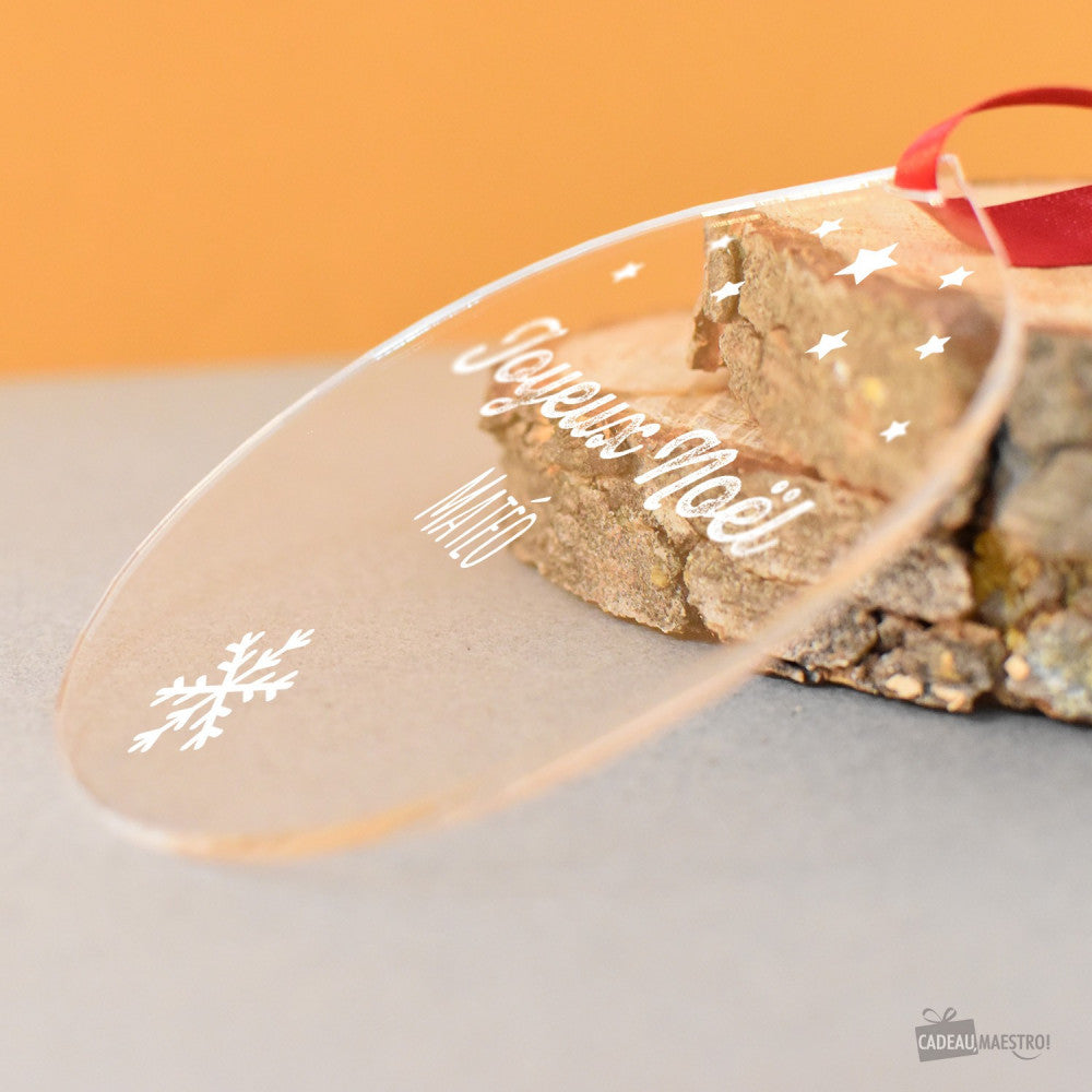 Boule de Noël Joyeux Noël à Personnaliser - Boule de Noël Personnalisée CadoMaestro