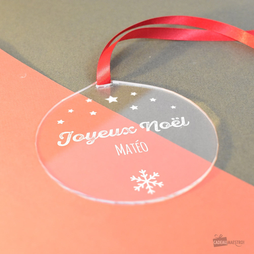 Boule de Noël Joyeux Noël à Personnaliser - Boule de Noël Personnalisée CadoMaestro