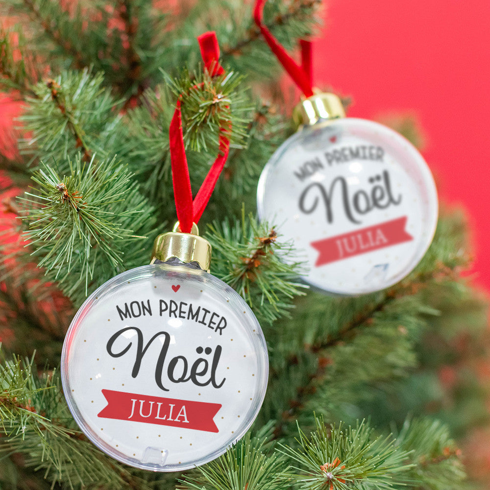 Boule de Noël Premier Noël à Personnaliser - Boule de Noël Personnalisée