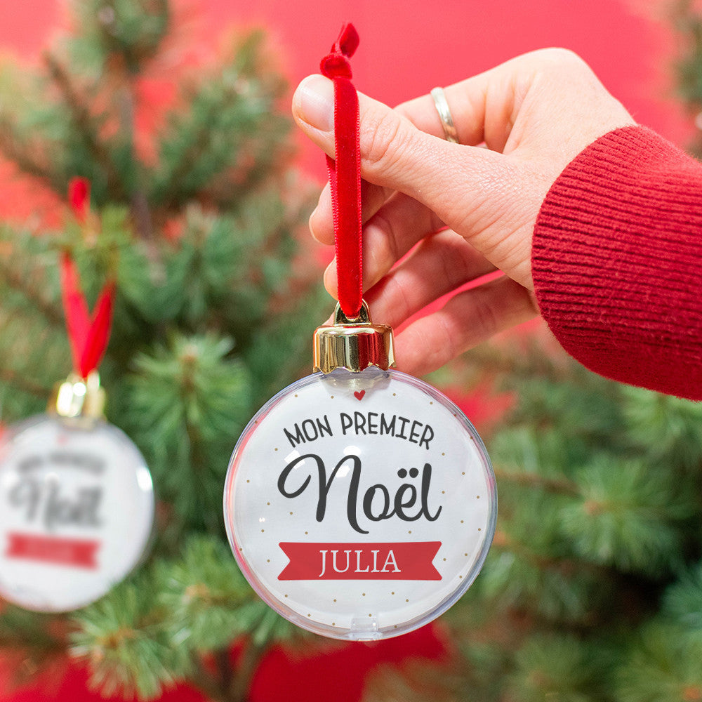 Boule de Noël Premier Noël à Personnaliser - Boule de Noël Personnalisée