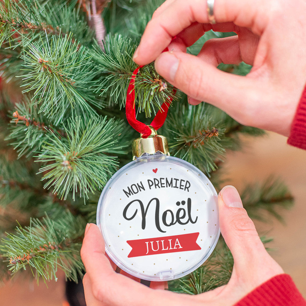 Boule de Noël Premier Noël à Personnaliser - Boule de Noël Personnalisée
