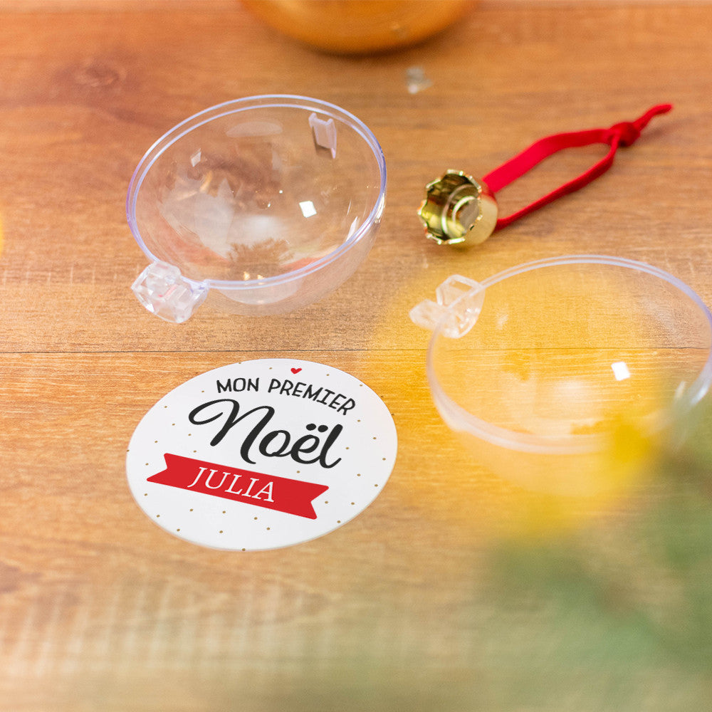 Boule de Noël Premier Noël à Personnaliser - Boule de Noël Personnalisée