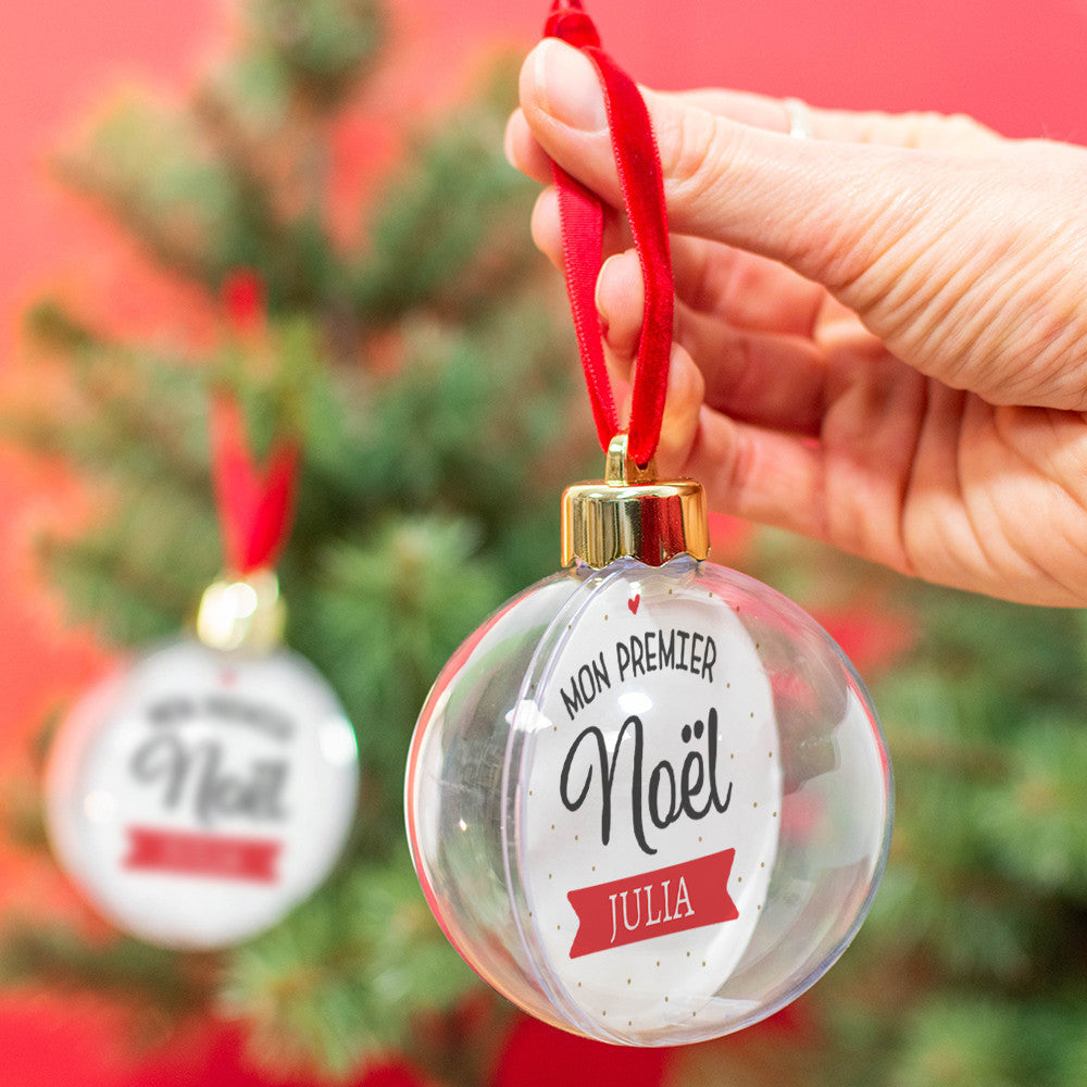 Boule de Noël Premier Noël à Personnaliser - Boule de Noël Personnalisée