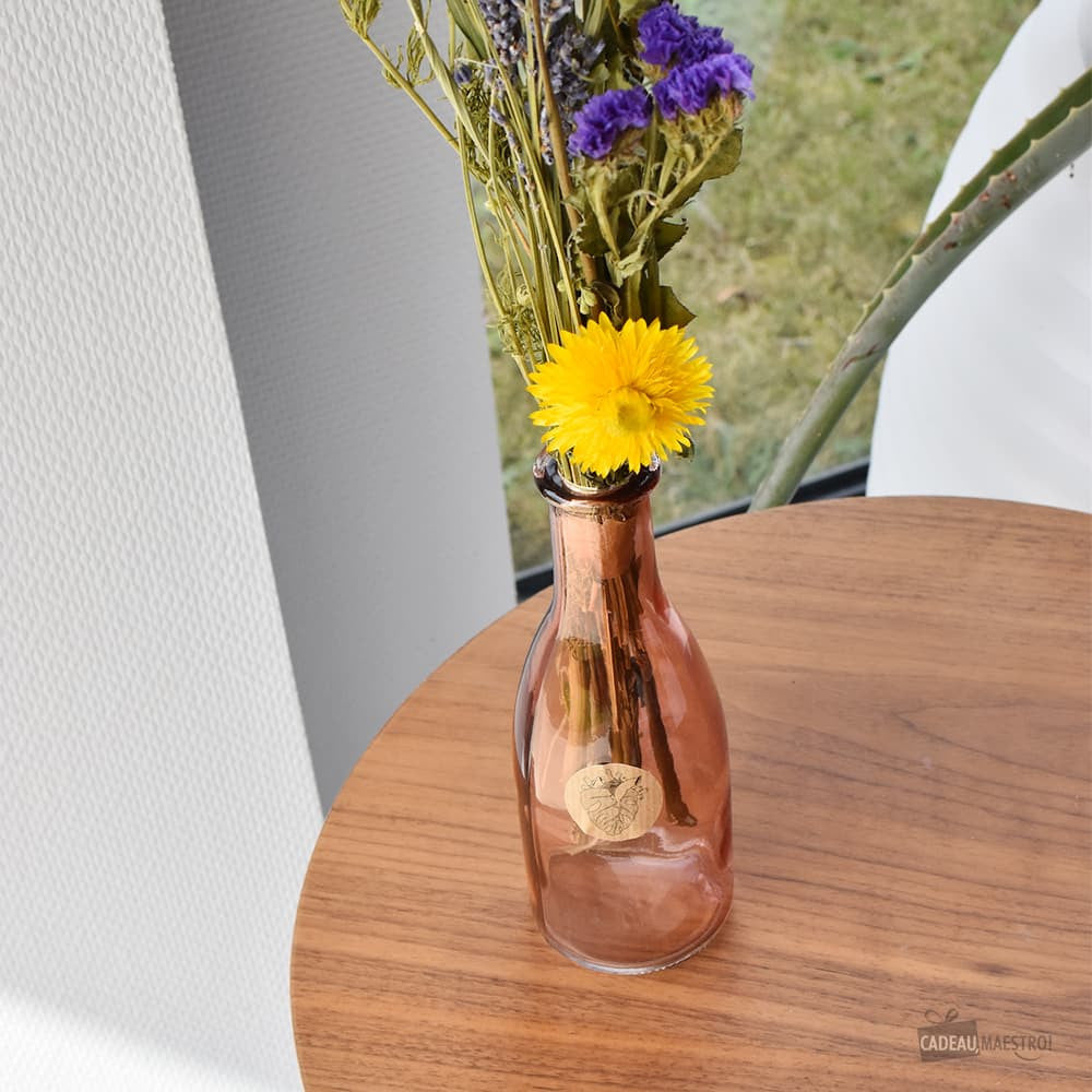 Bouquet de Fleurs Séchées et Son Vase - Objet Déco Original