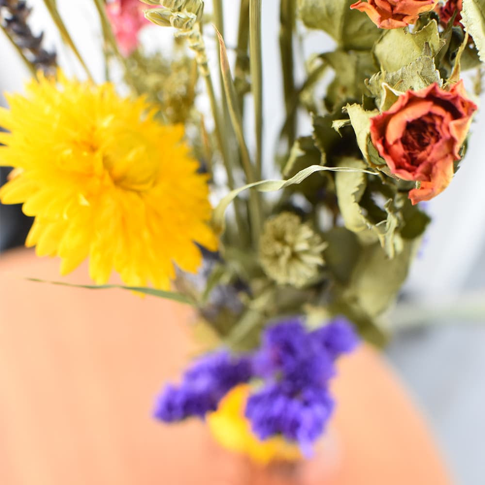 Bouquet de Fleurs Séchées et Son Vase - Objet Déco Original
