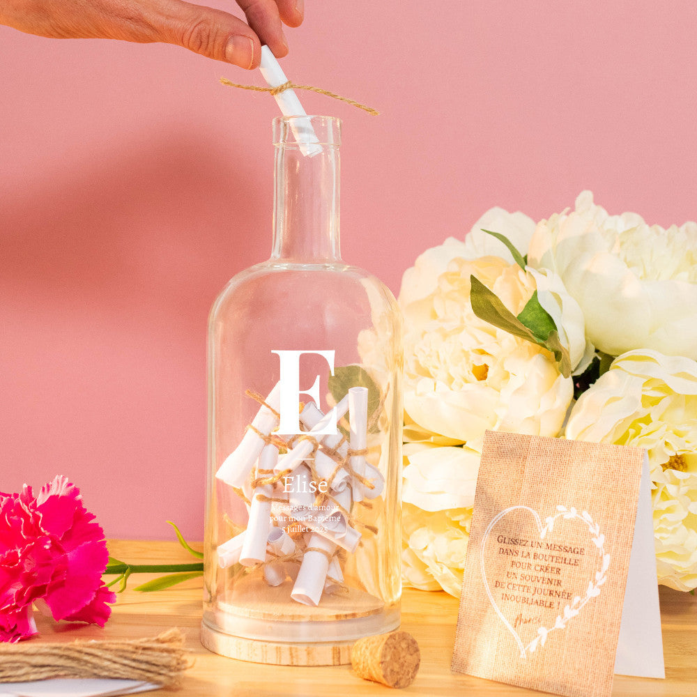 Bouteille à Voeux Initiale à Personnaliser - Urne Personnalisée