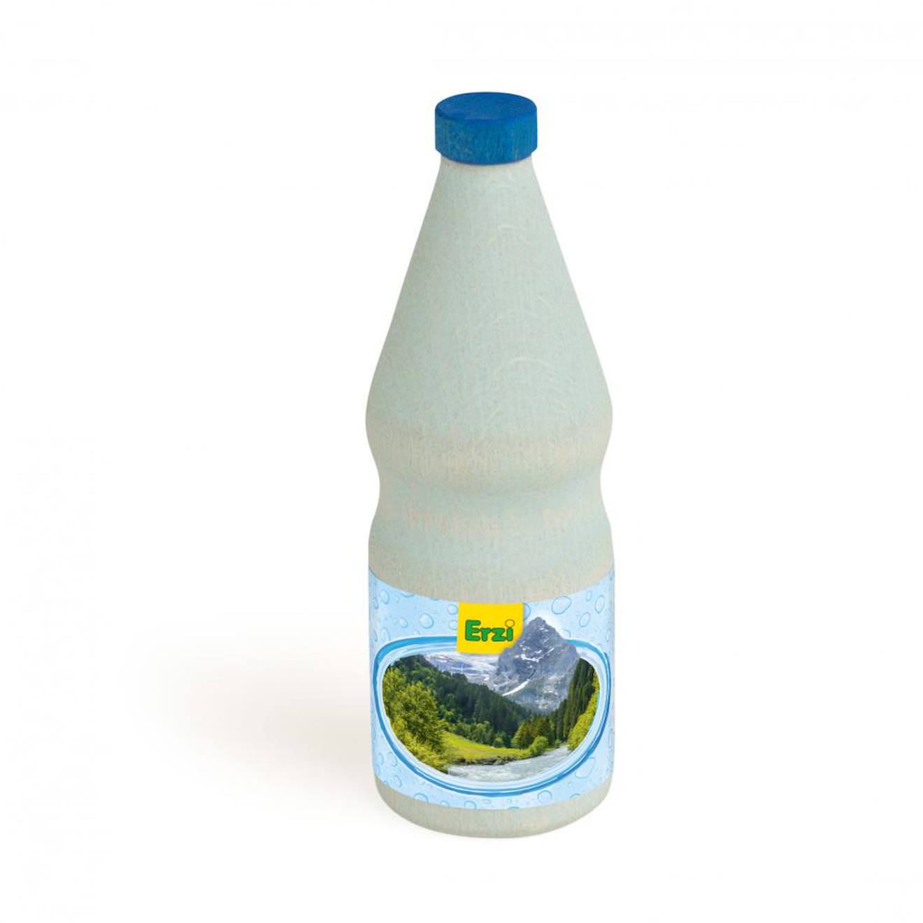 Bouteille d'eau minérale en bois bleu
