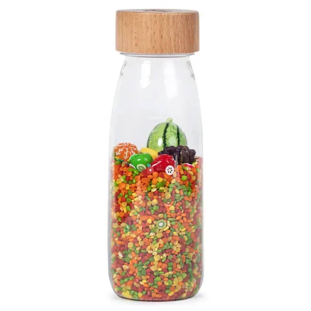 Bouteille sensorielle apprentissage learn multicolore, fruits