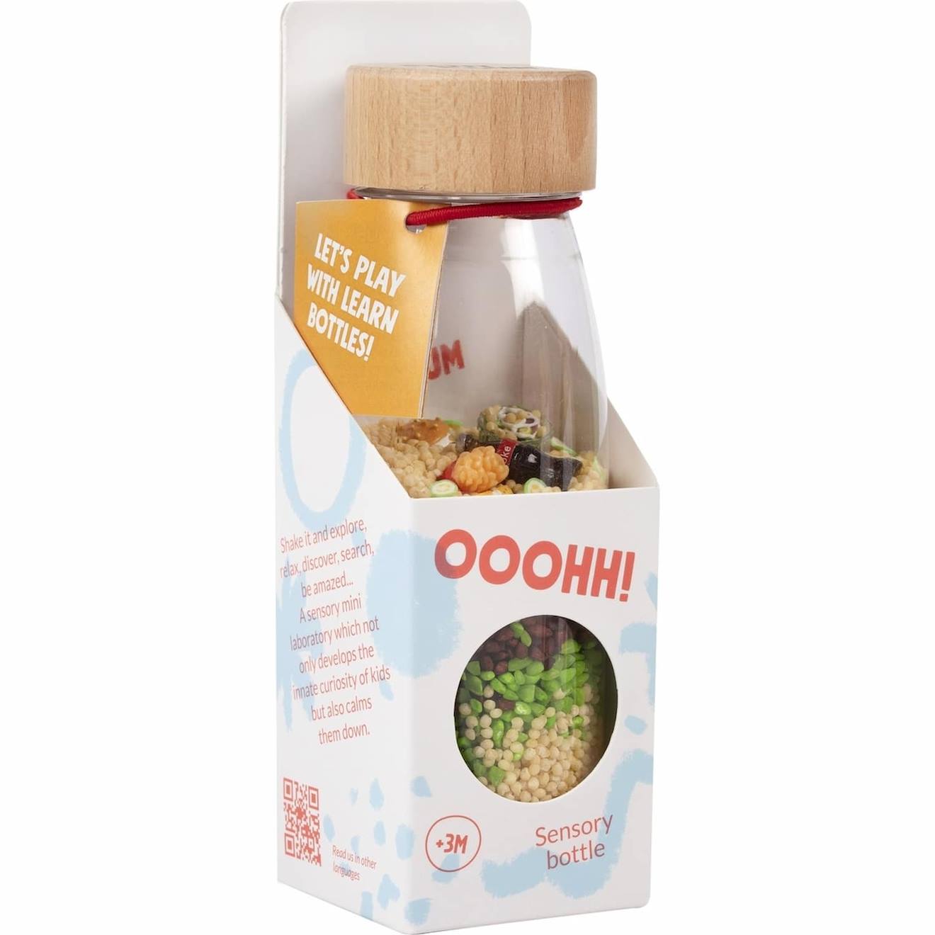 Bouteille sensorielle apprentissage learn beige, macboum