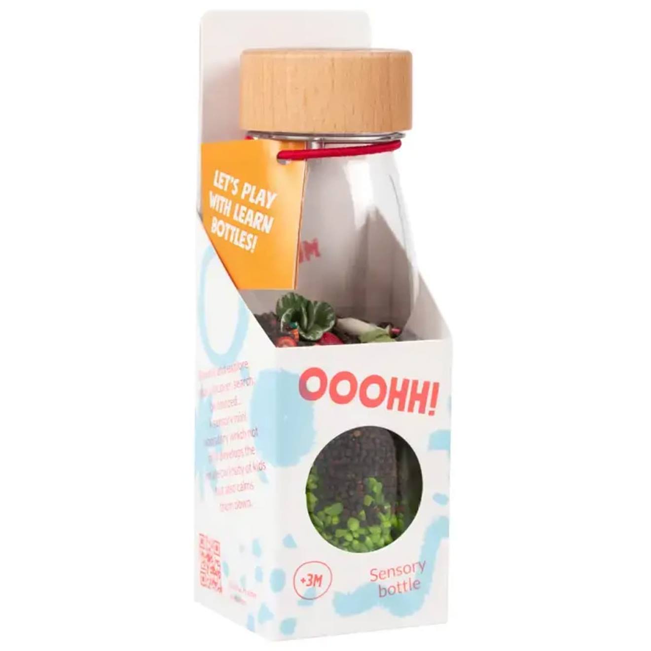 Bouteille sensorielle apprentissage learn vert, légumes