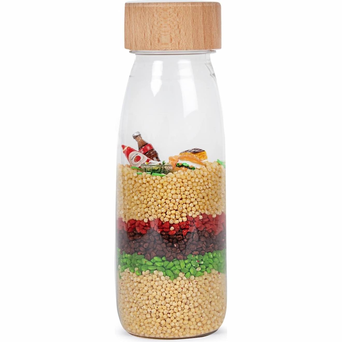 Bouteille sensorielle apprentissage learn beige, macboum