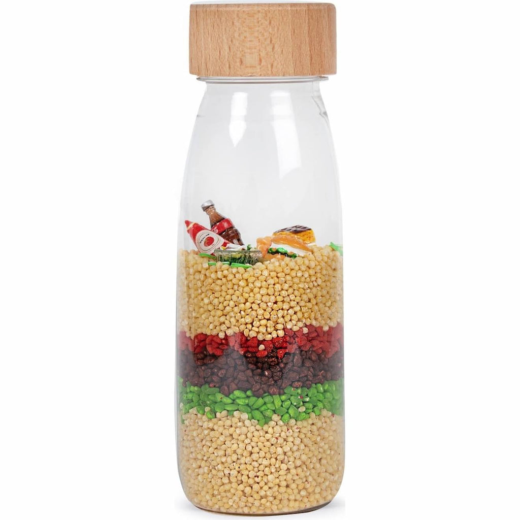 Bouteille sensorielle apprentissage learn beige, macboum