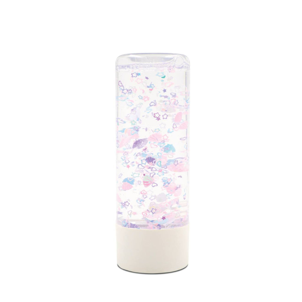 Bouteille sensorielle éveil et apaisement coquillages bleu et rose
