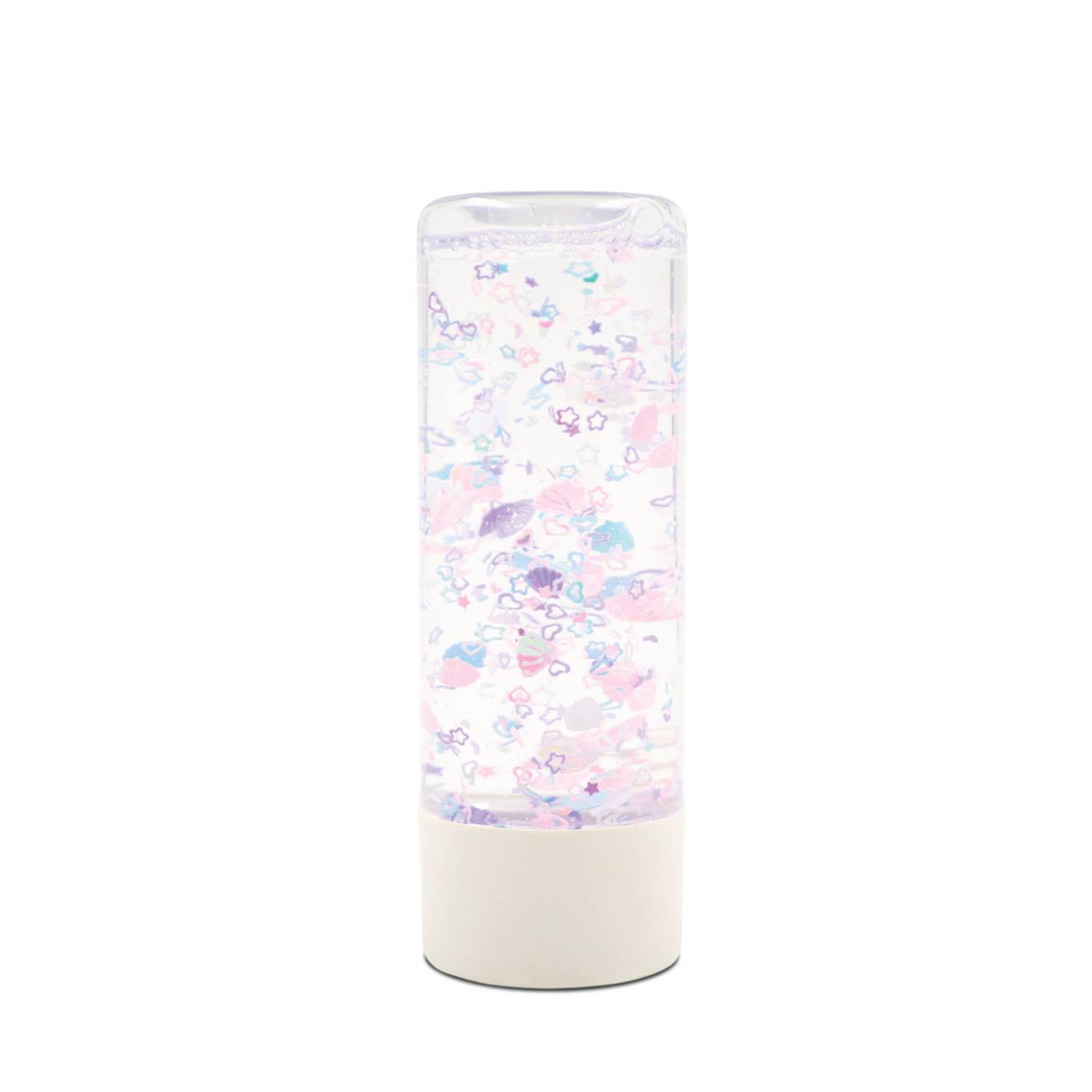 Bouteille sensorielle éveil et apaisement coquillages bleu et rose