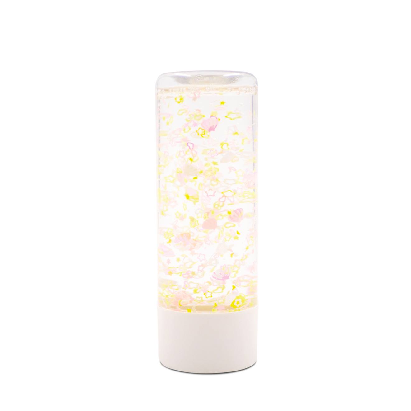 Bouteille sensorielle éveil et apaisement coquillages rose et jaune