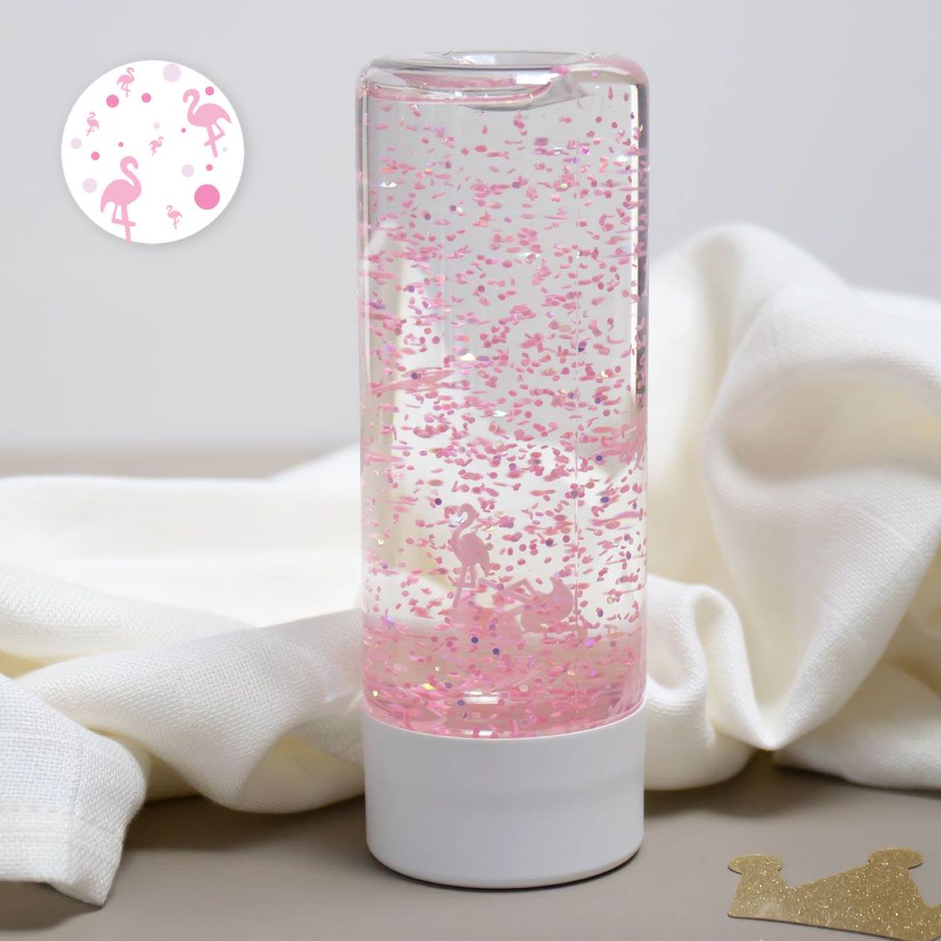 Bouteille sensorielle éveil et apaisement flamants rose