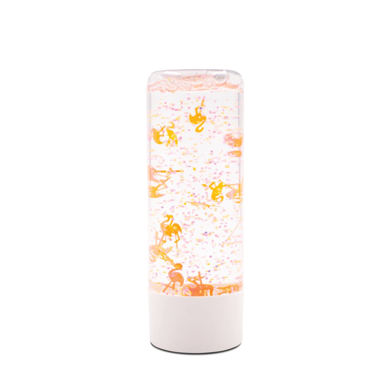 Bouteille sensorielle éveil et apaisement flamants orange
