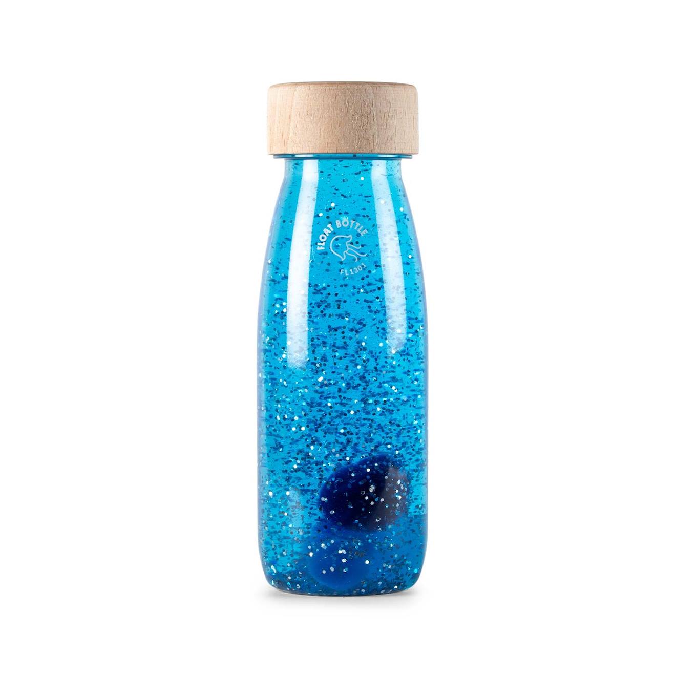 Bouteille sensorielle float magic flottante bleu