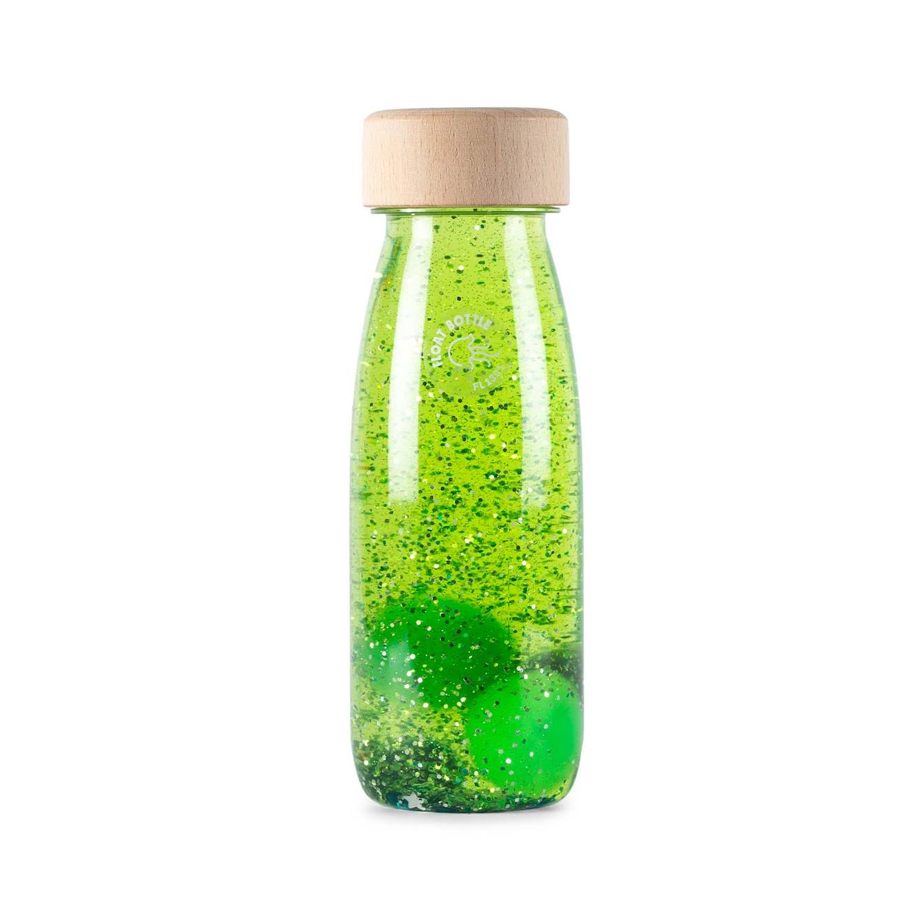 Bouteille sensorielle float magic flottante vert