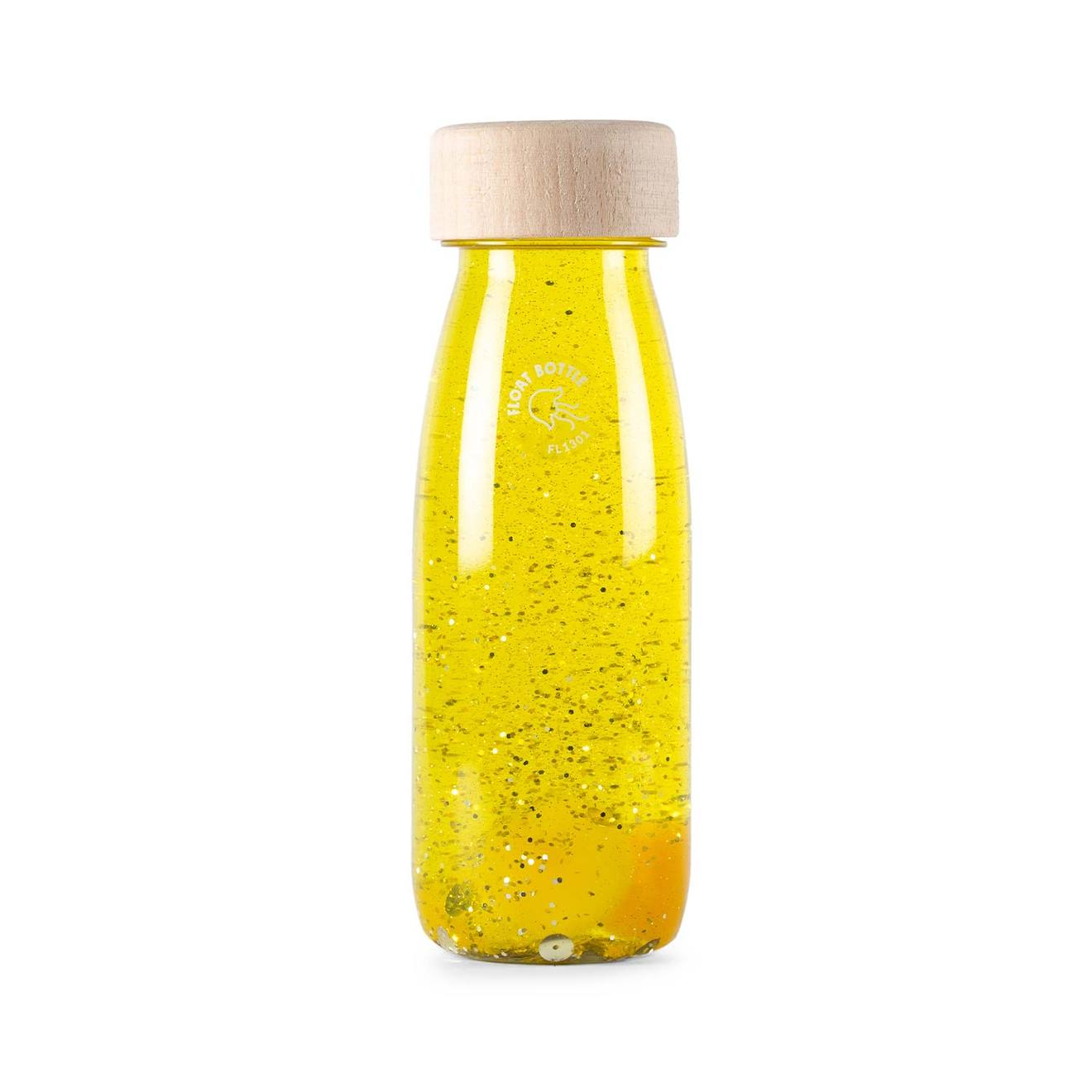 Bouteille sensorielle float magic flottante jaune