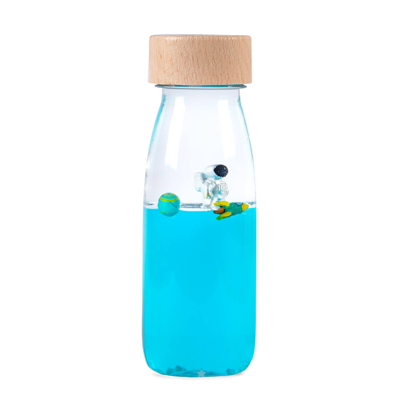 Bouteille sensorielle mouvement move bleu, univers