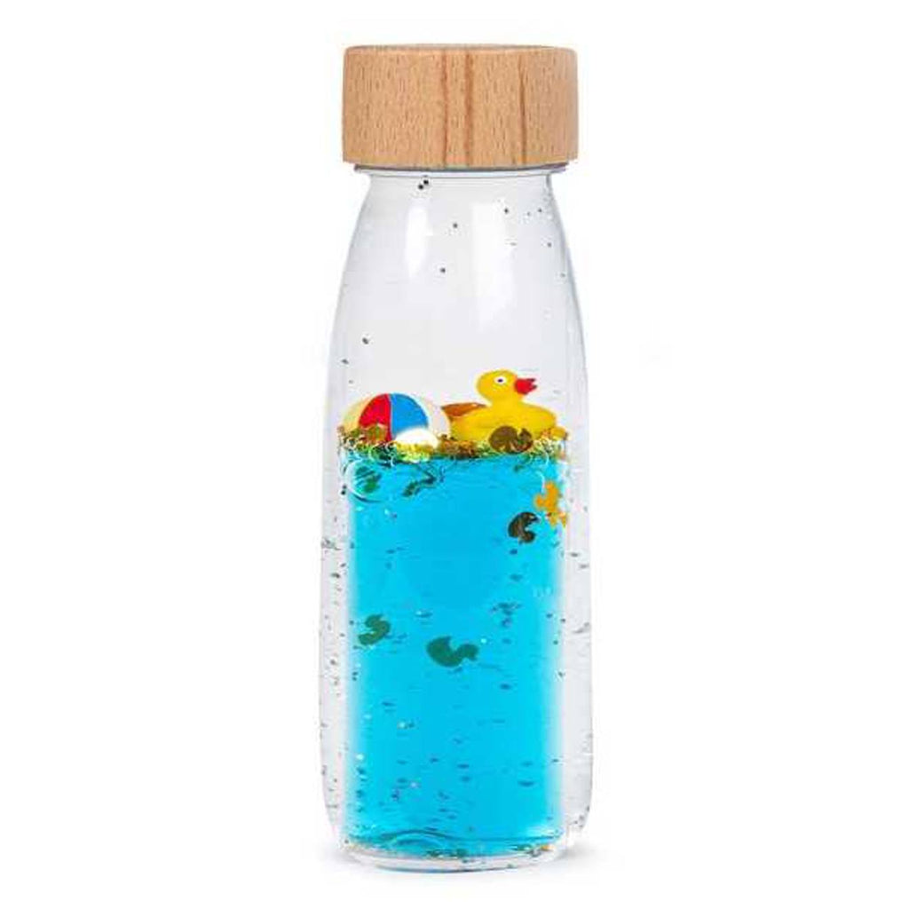 Bouteille sensorielle mouvement move bleu, canard