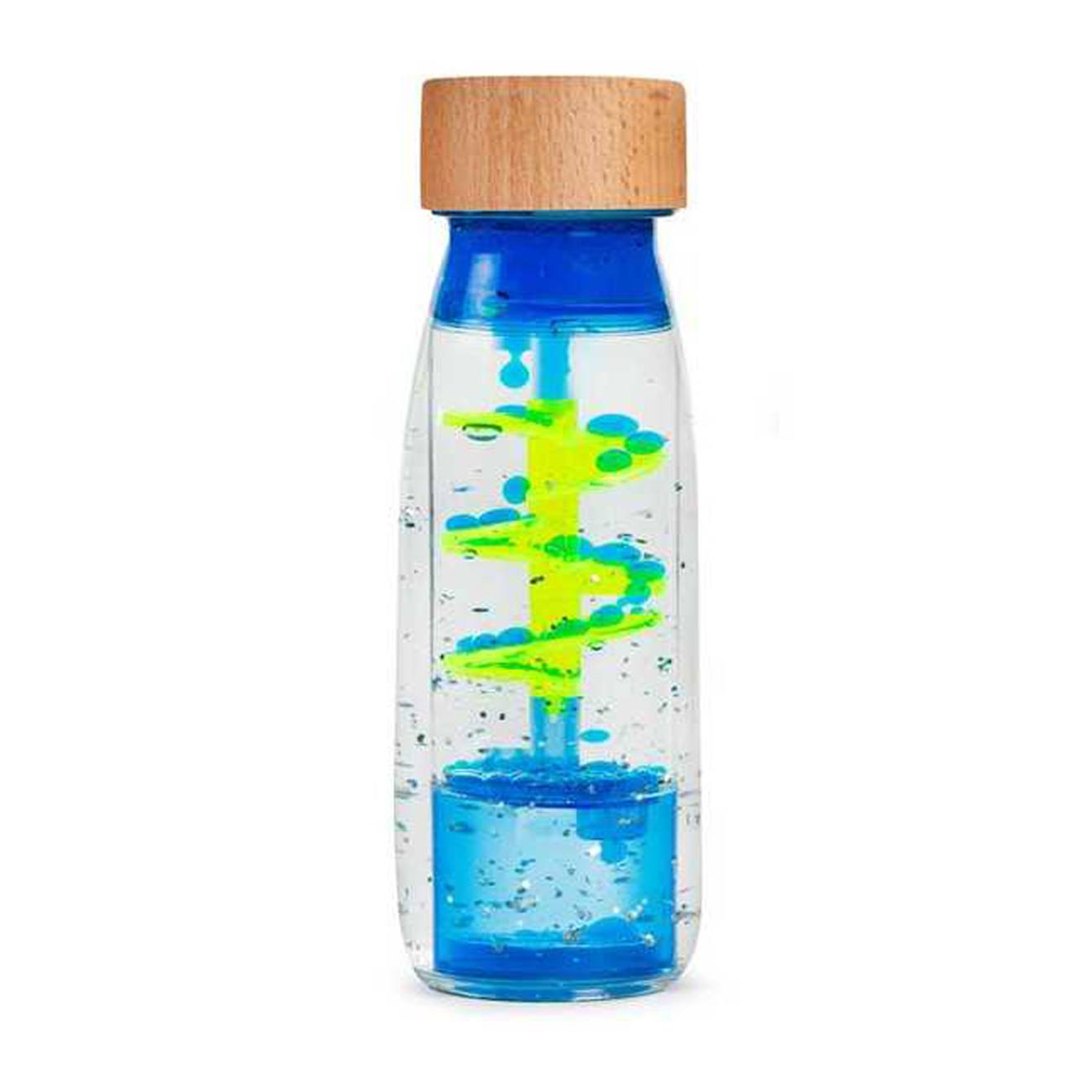 Bouteille sensorielle move spirale bleu