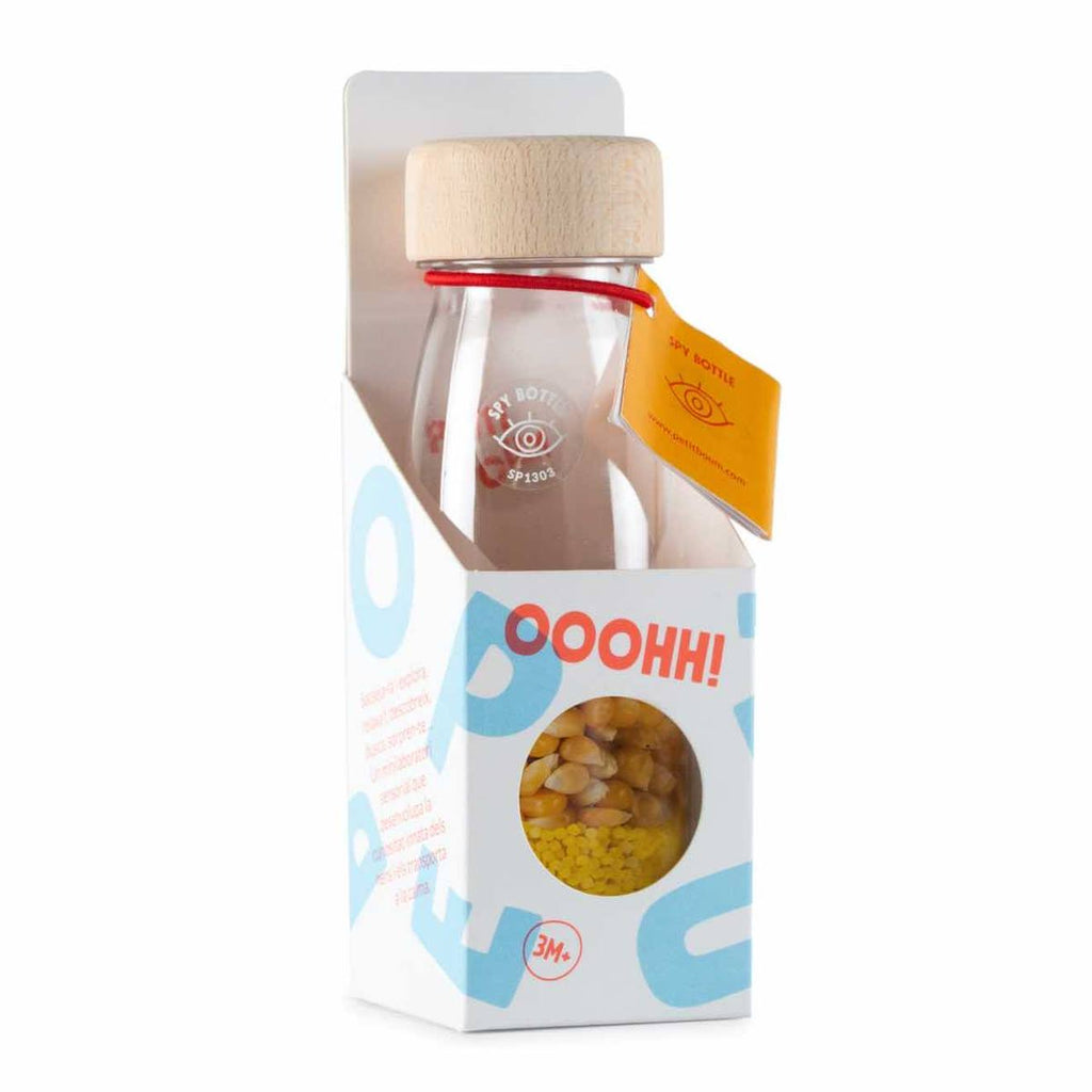 Bouteille sensorielle observation spy jaune, ferme
