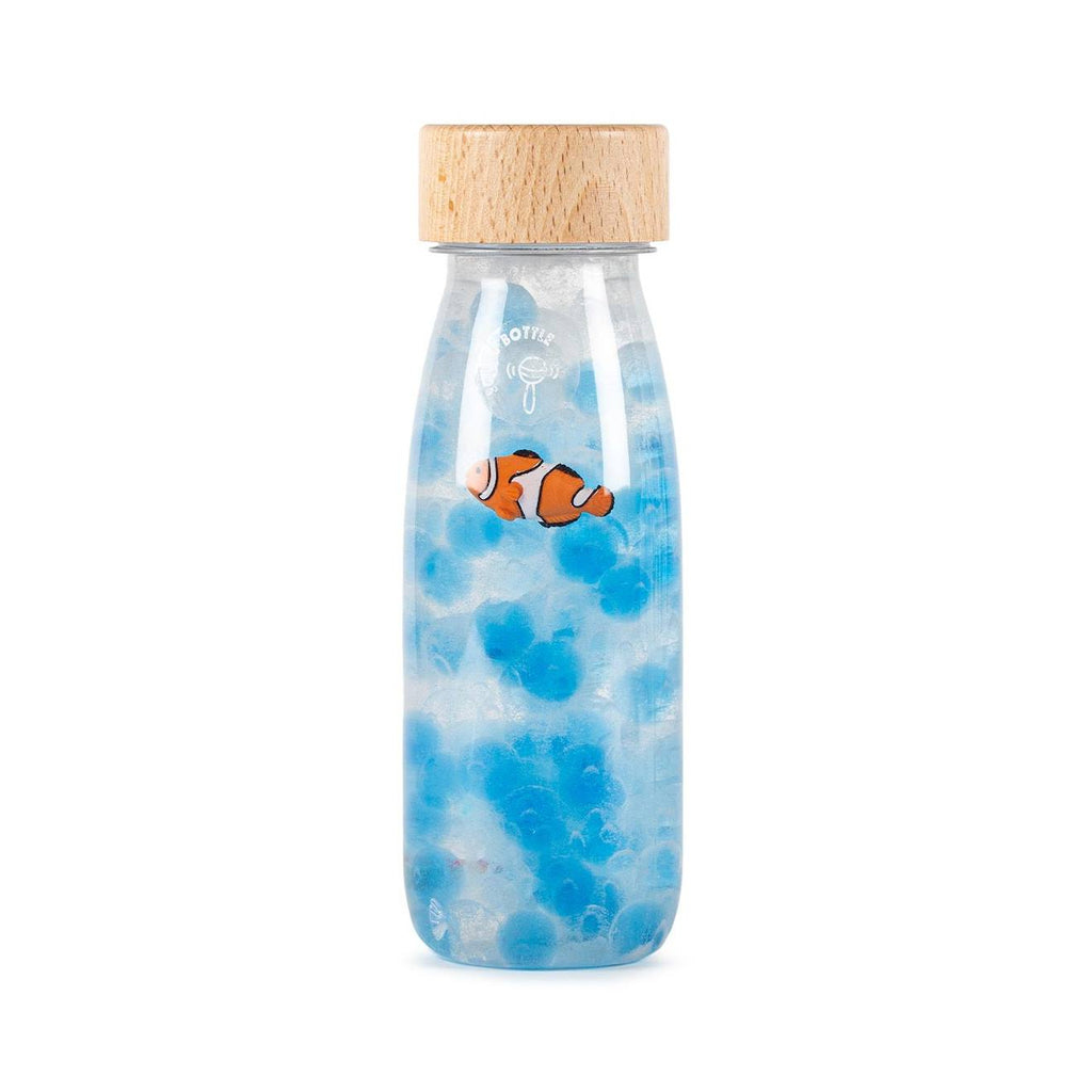 Bouteille sensorielle sound bleu, poisson orange