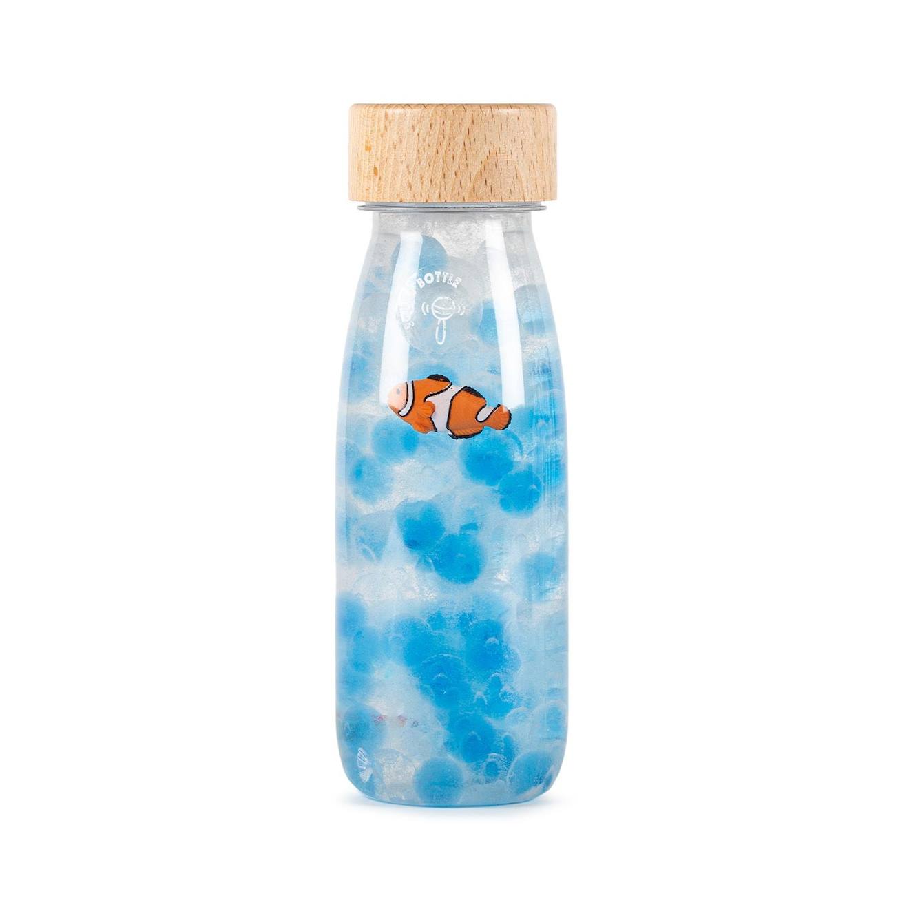 Bouteille sensorielle sound bleu, poisson orange