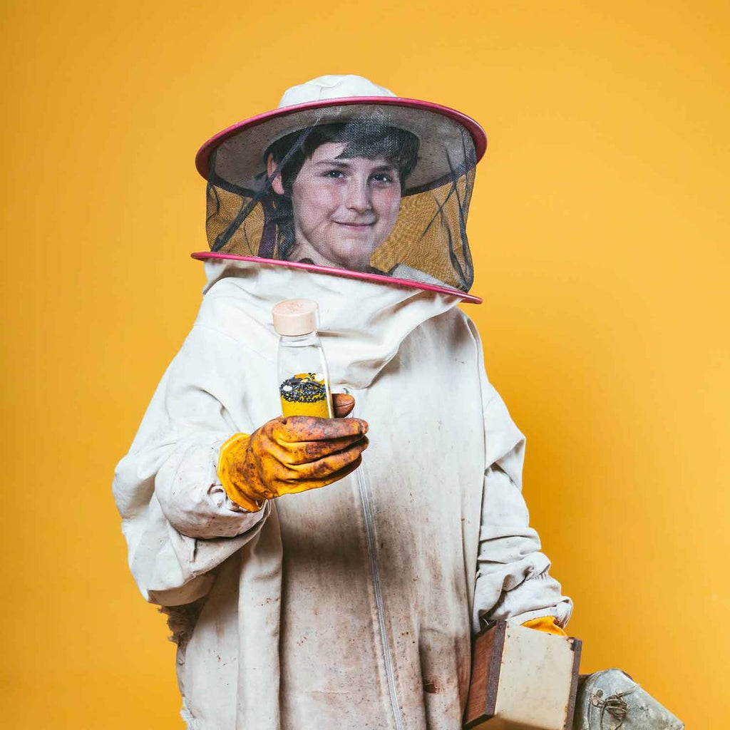 Bouteille sensorielle sound jaune, abeilles