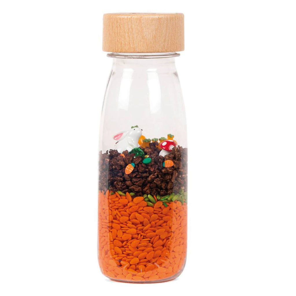 Bouteille sensorielle sound orange, lapin