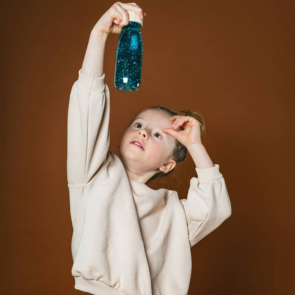 Bouteille sensorielle turquoise