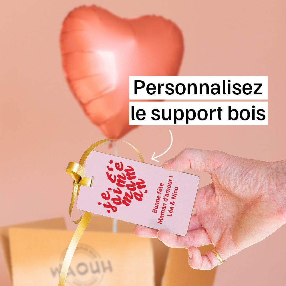 Box Ballon Surprise Je t'aime Maman à Personnaliser Bonne Retraite - Box Cadeau Ballon Hélium