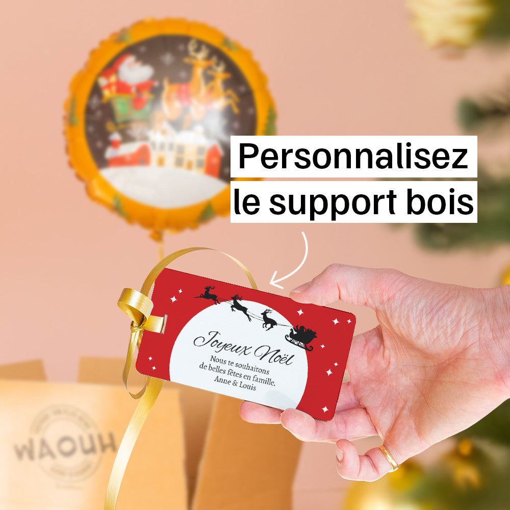 Box Ballon Surprise Joyeux Noël à Personnaliser Cœur Pastel Bleu - Box Cadeau Ballon Hélium