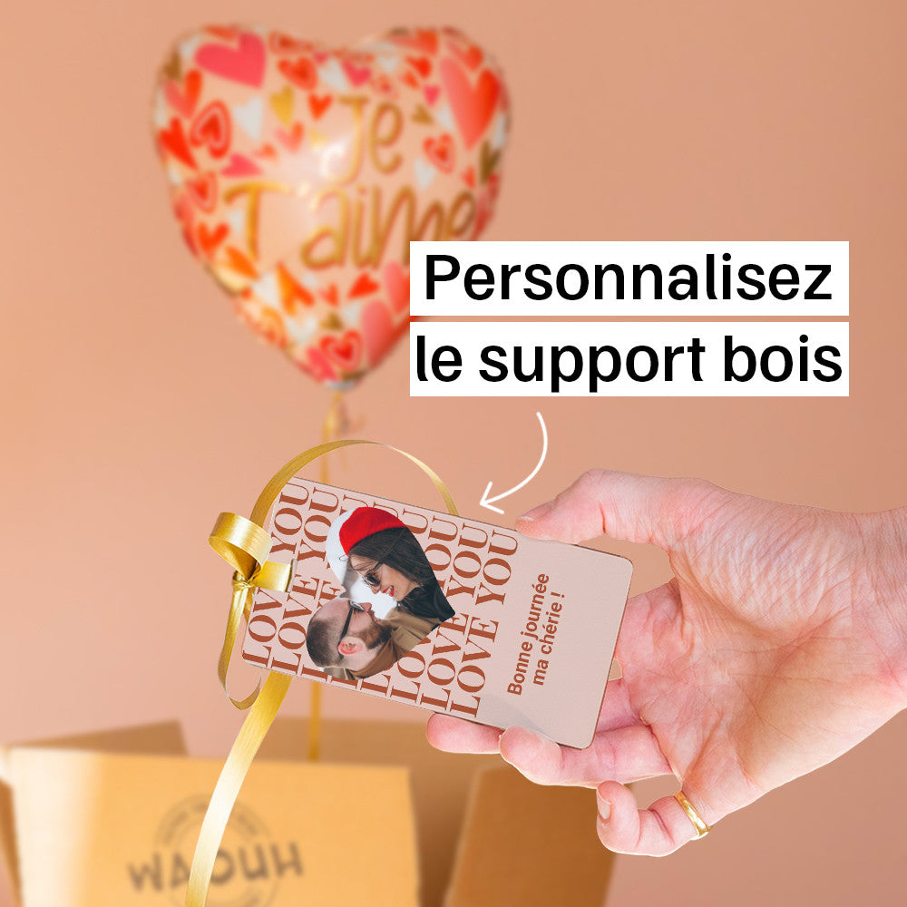 Box Ballon Surprise Love You à Personnaliser Cœur Je T'Aime - Box Cadeau Ballon Hélium