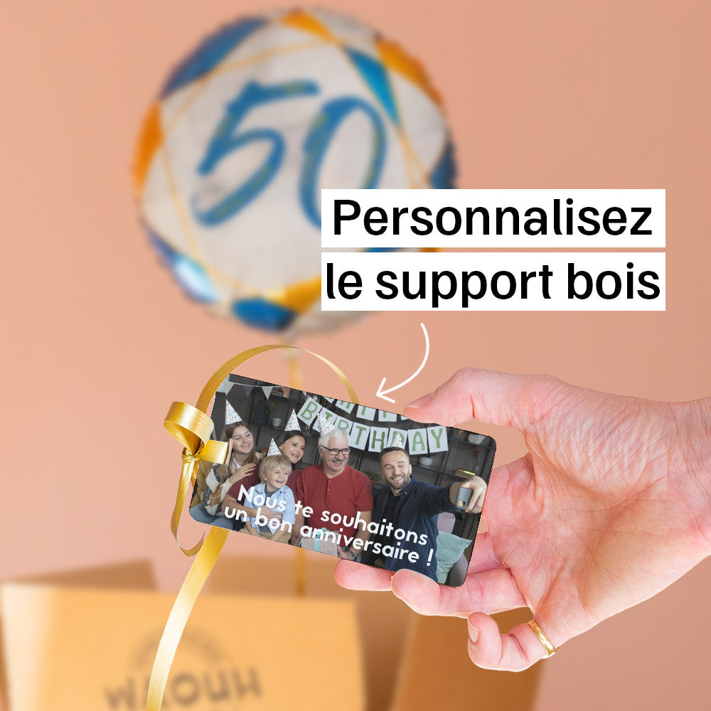 Box Ballon Surprise Photo à Personnaliser Bonne Retraite - Box Cadeau Ballon Hélium
