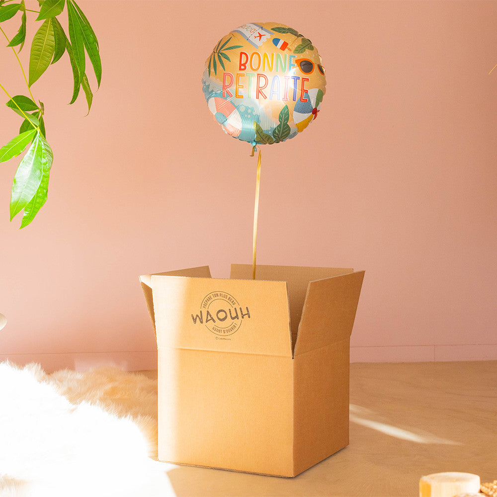 Box Ballon Surprise Retraite Bonne Retraite - Box Cadeau Ballon Hélium