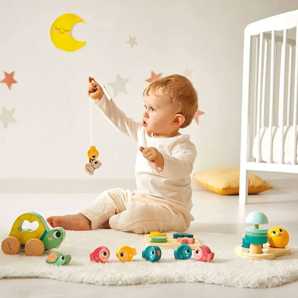 Box Janod 18 mois, 4 jouets d'éveil multicolore