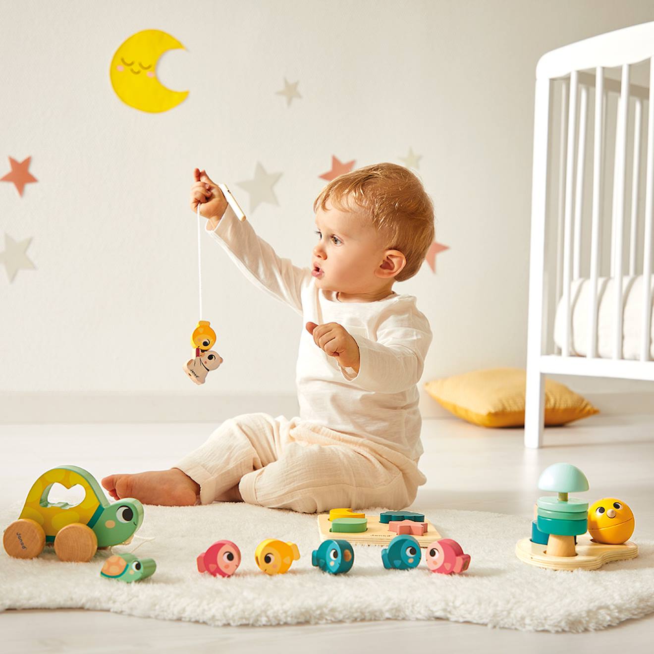 Box Janod 18 mois, 4 jouets d'éveil multicolore