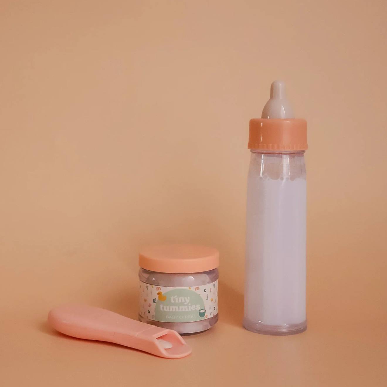 Box mon premier petit pot lait et petit pot céréales pour poupée blanc, rose
