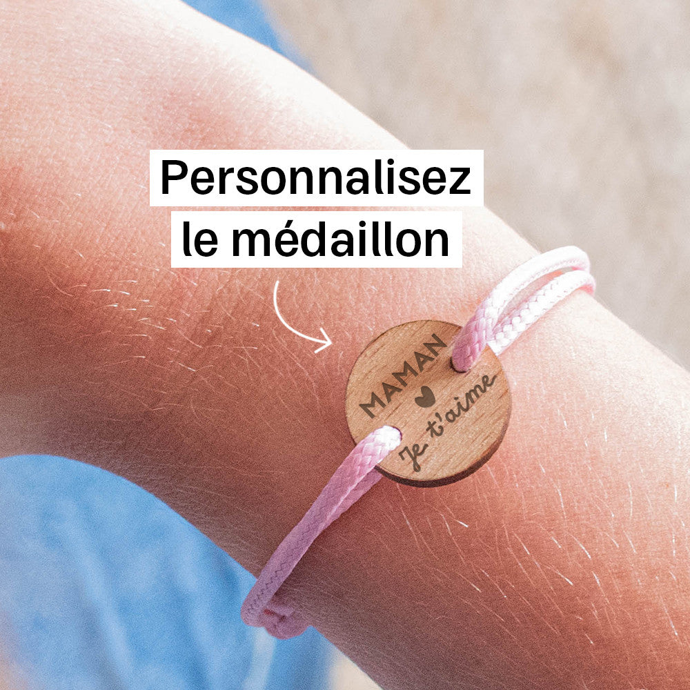 Bracelet Femme Je t'aime à Personnaliser Noyer - Bracelets Personnalisés