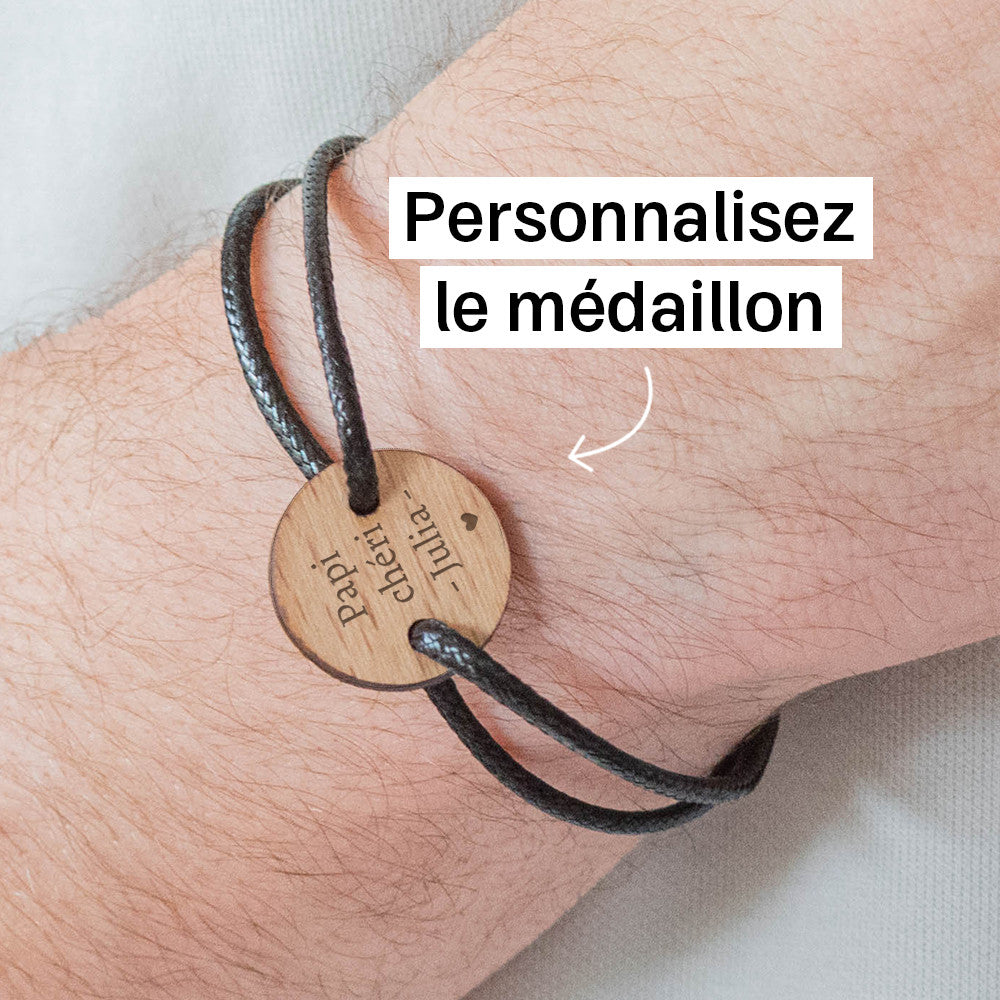 Bracelet Homme à Personnaliser Hêtre - Bracelets Personnalisés