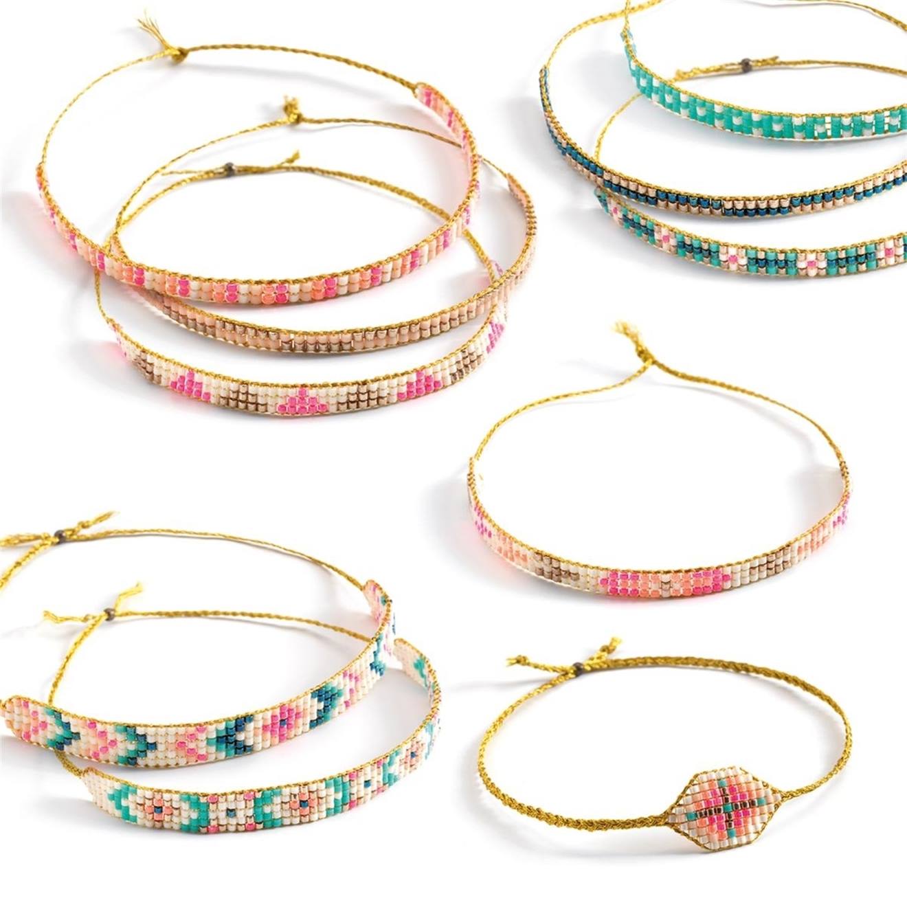 Bracelets et métier à tisser minuscules multicolore