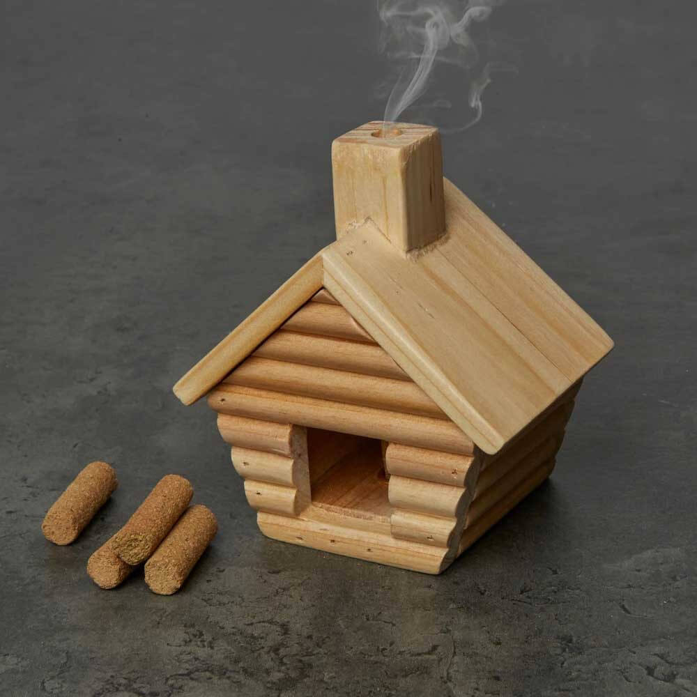 Brûleur à Encens Maison en Bois - Diffuseur Huiles Essentielles