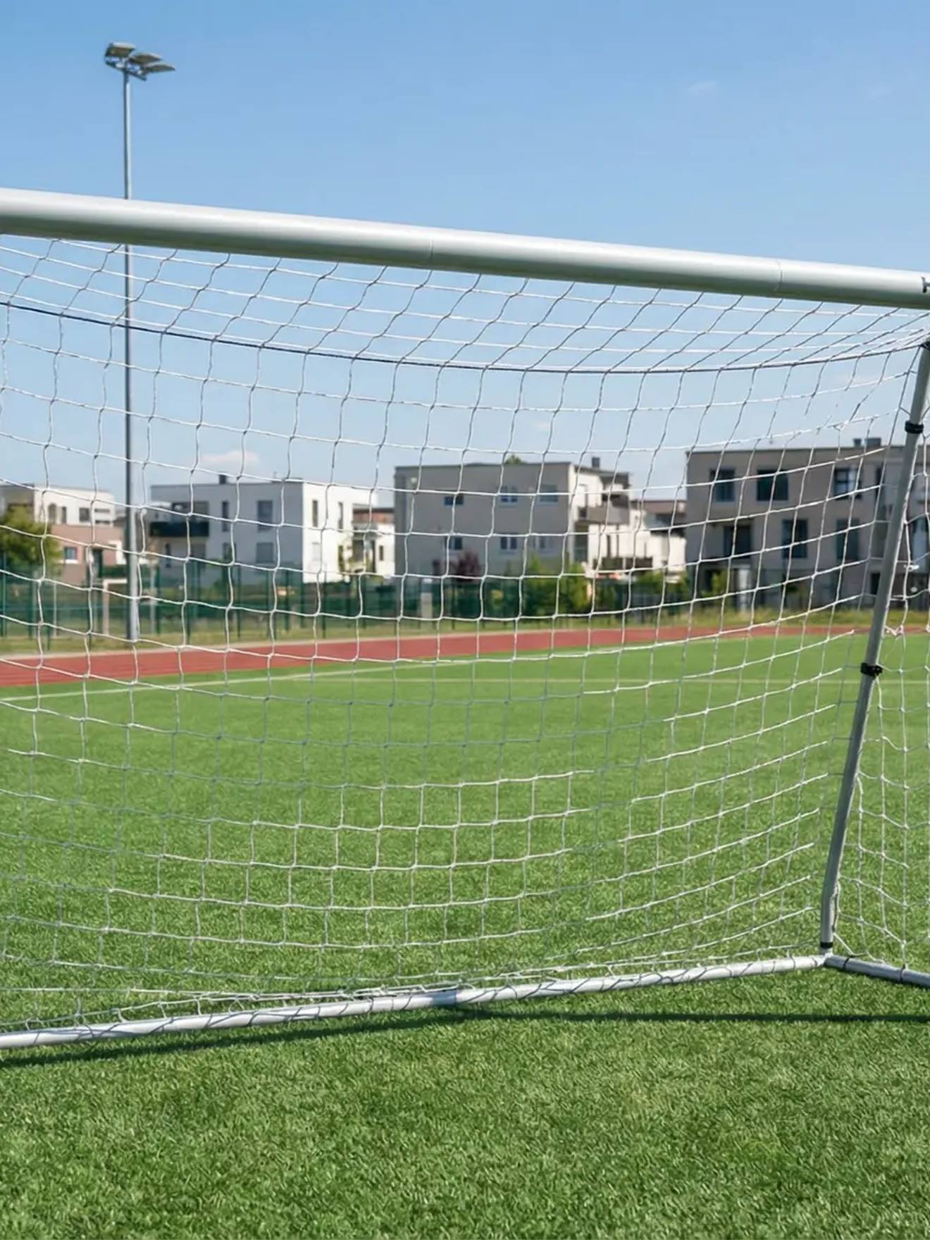 But de football expert 240 cm avec filet gris argent